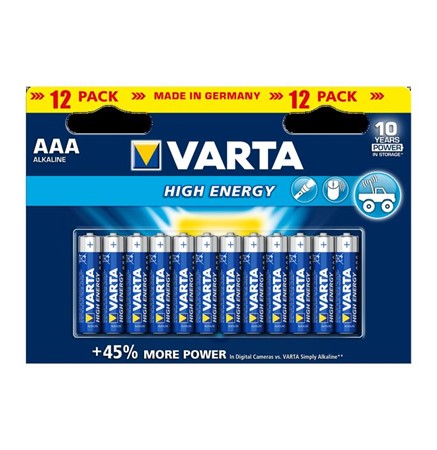 BATTERI AAA LONGLIFE POWER     LR03 VARTA 1,5V ALK 12ST